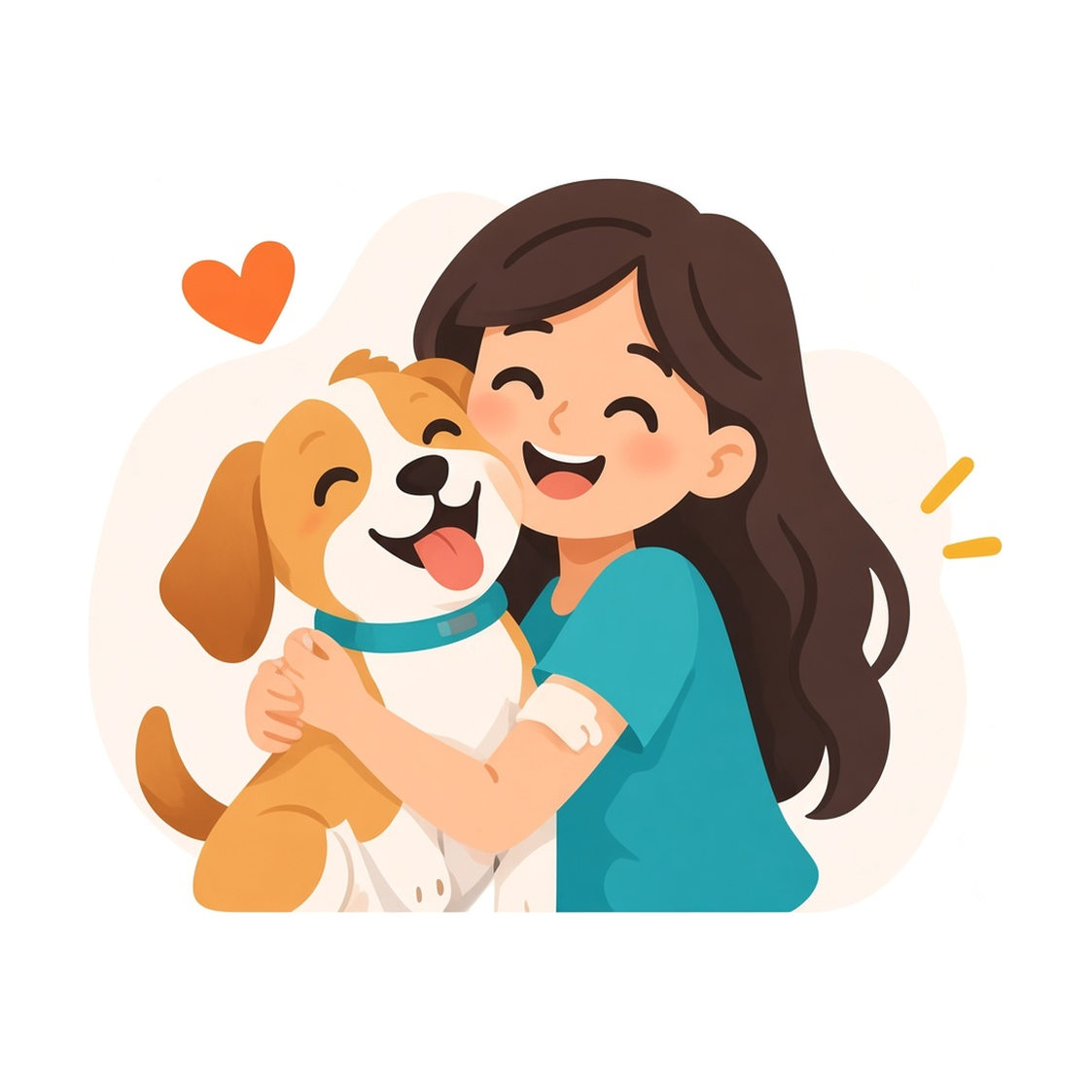 Person hugging a found dog